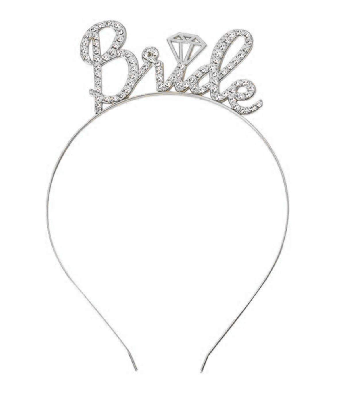 Gümüş Renkli Taşlı “Bride” Gelin Tacı – El Yazısı Yazı Tipiyle (5563) #3