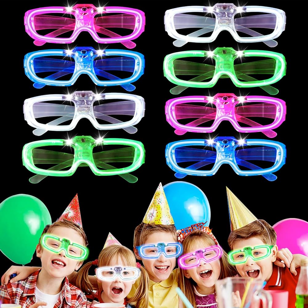 Glow Model 3 Farklı Fonksiyonlu Işıklı Parti Gözlüğü Karışık Renk 12 Adet (5563) #2