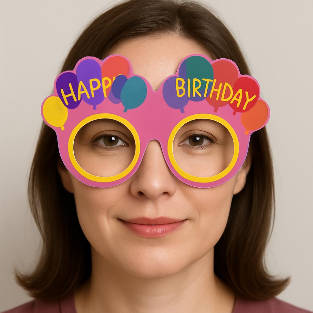 Ballonmuster Karton Geburtstagsbrille 6er Set Pink (5563) #2