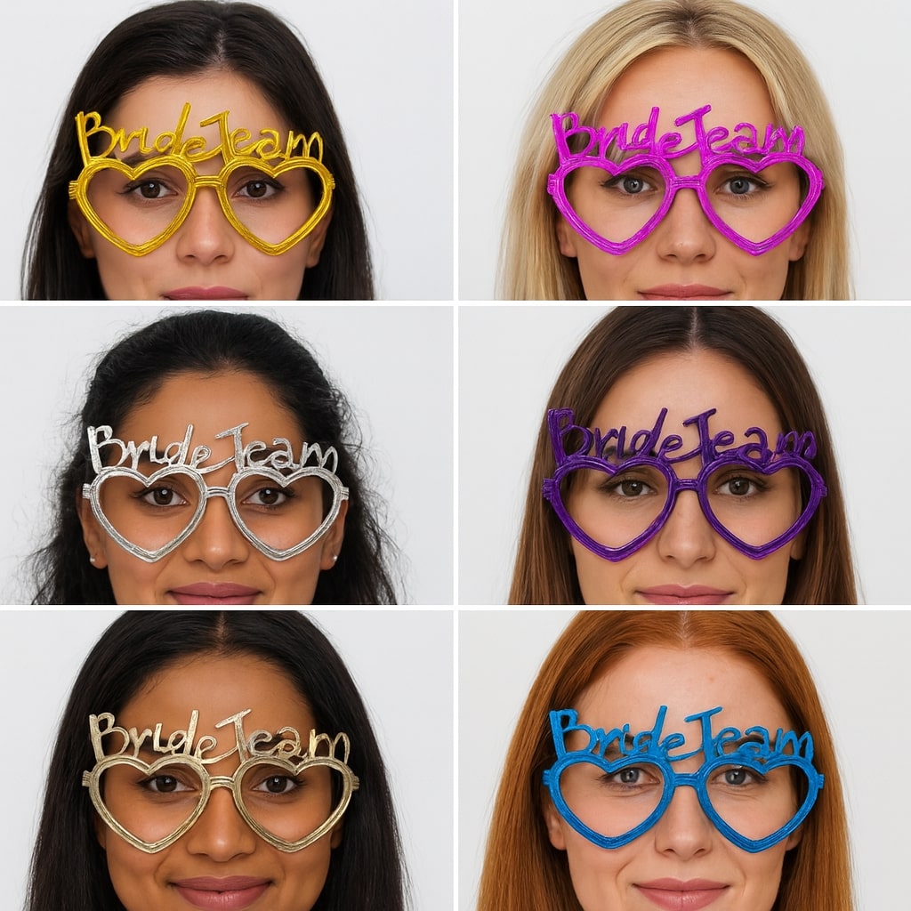 Kalpli Bride Team Gözlük Seti 6 Renk - Kına &amp;amp;amp; Düğün Partileri İçin (5563) #2