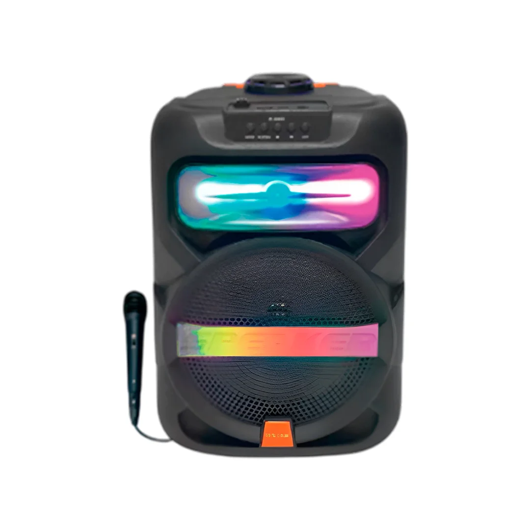 Platoon PL-4361 BT USB SD AUX 8 İNÇ Mikrofonlu Anfi Yüksek SES Taşınabilir RGB Işıklı Hoparlör (5563) #2