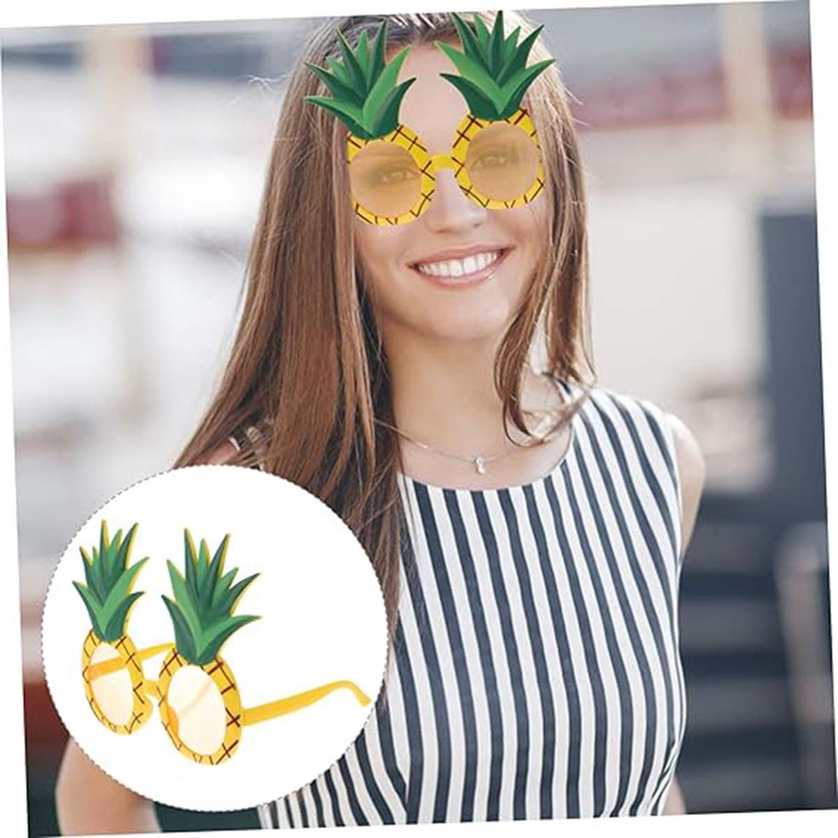 Tropische Hawaii Ananas-förmige Partybrille 9.5 x 14 cm (5563) #3