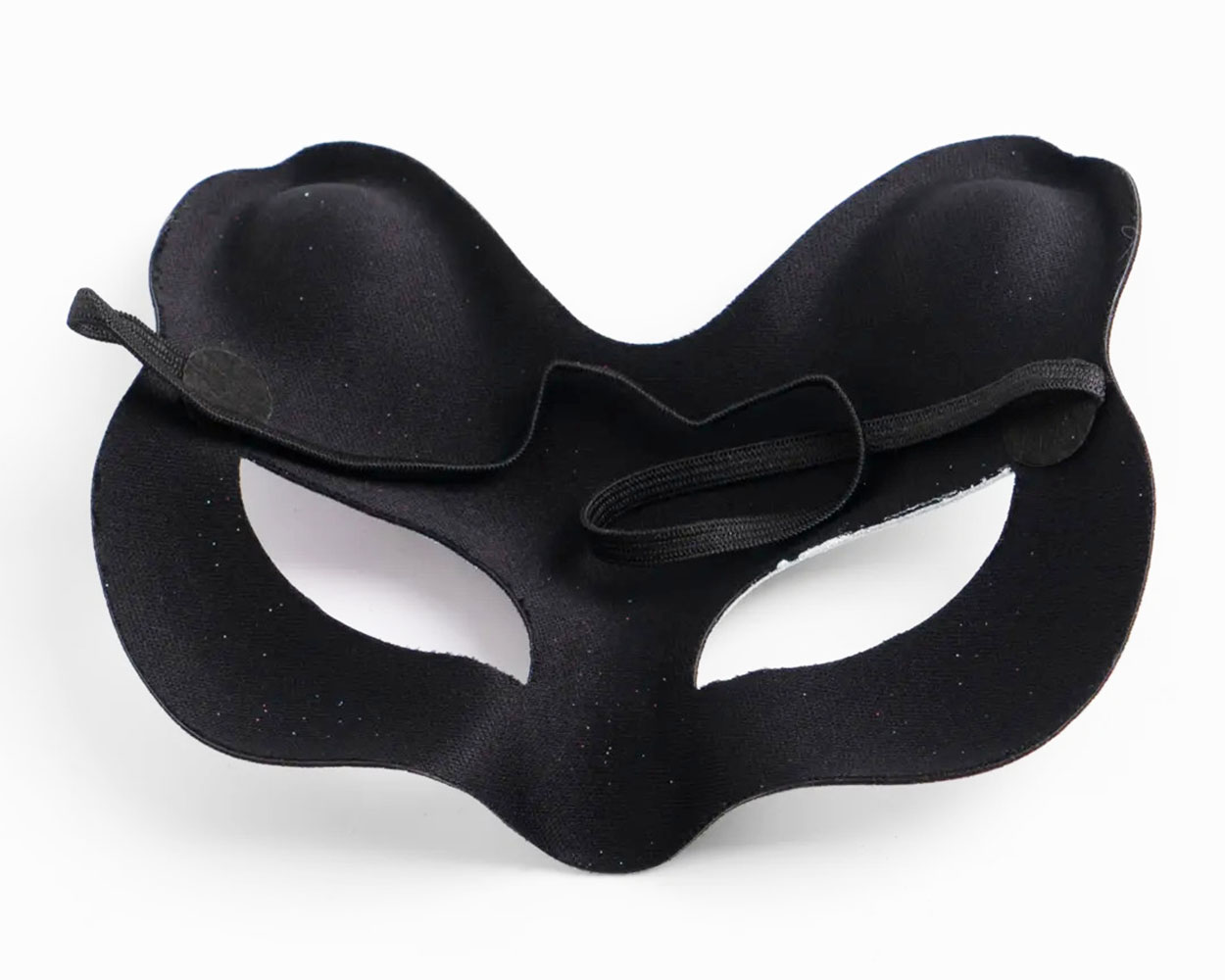 Schwarze Samtmaske mit silbergrünem Glitter - Katzenmask 17x14 cm (5563) #3