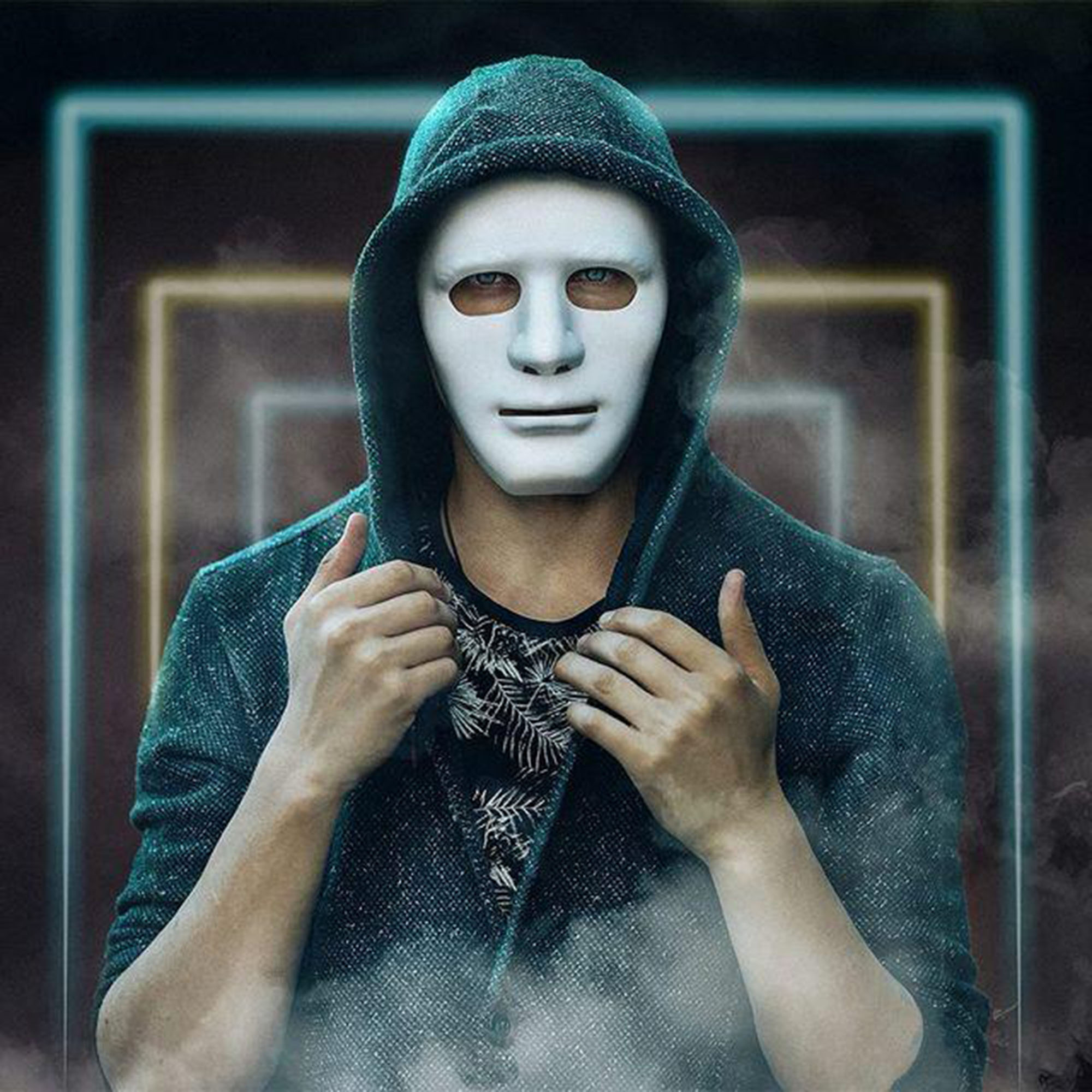 Weiße Hip-Hop-Anonymous-Jabbawockeez-Tanzmaske 18x19 cm (5563) #2