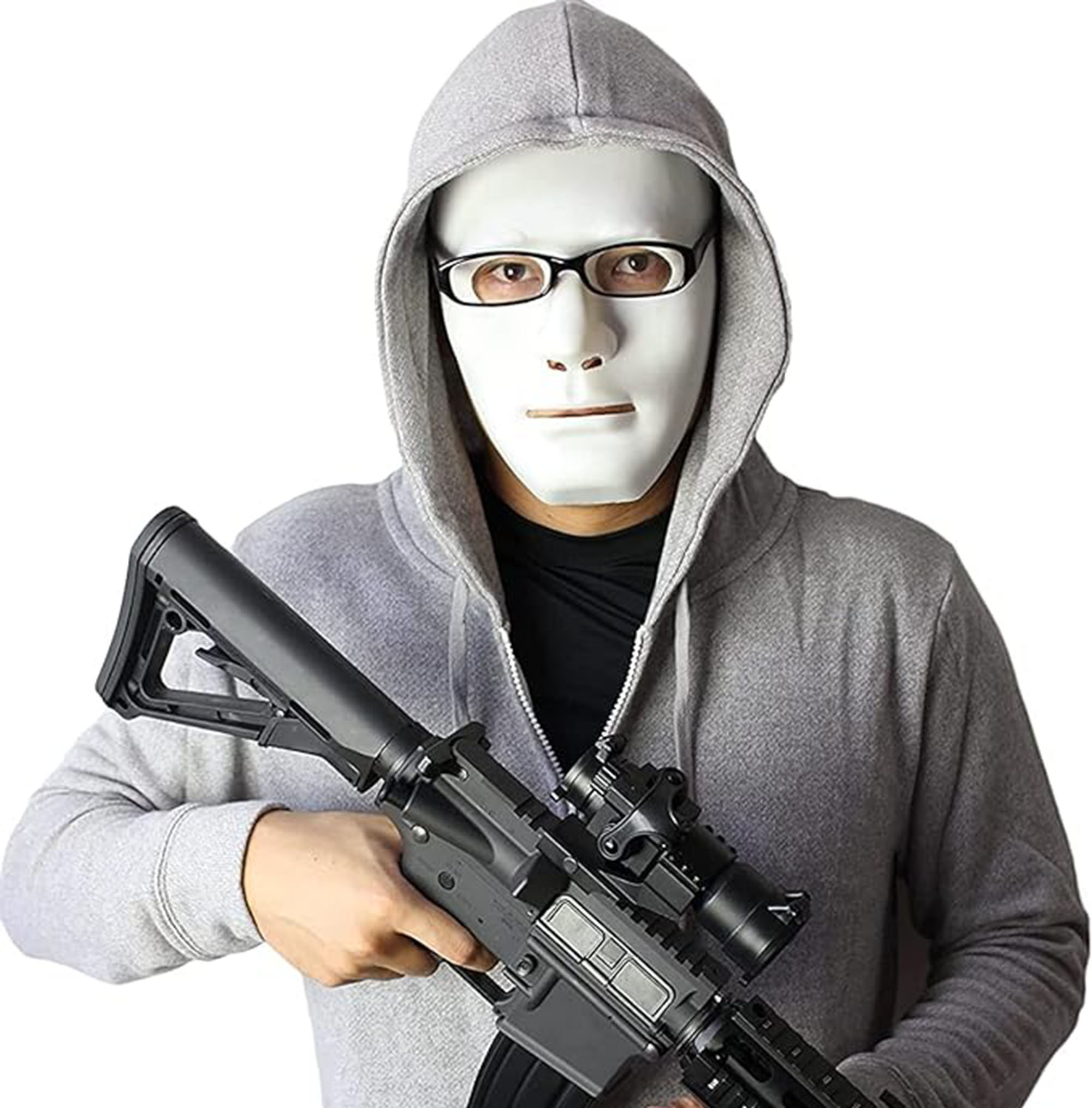 Weiße Hip-Hop-Anonymous-Jabbawockeez-Tanzmaske 18x19 cm (5563) #3