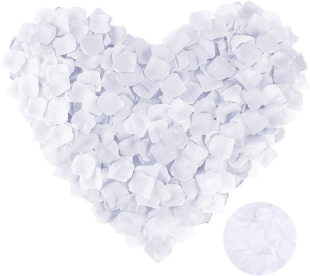 Beyaz Renk Gül Yaprağı Şekilli Konfeti 1 Paket 100 Adet (556