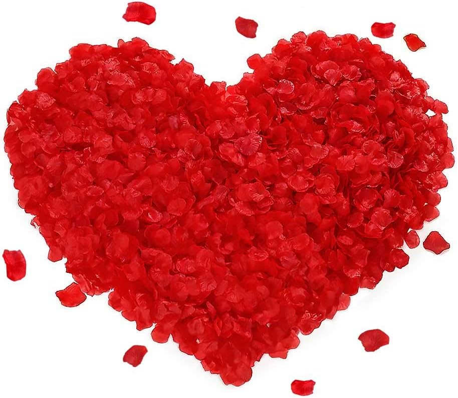 Kırmızı Renk Gül Yaprağı Şekilli Konfeti – 10 Paket 1000 Ade