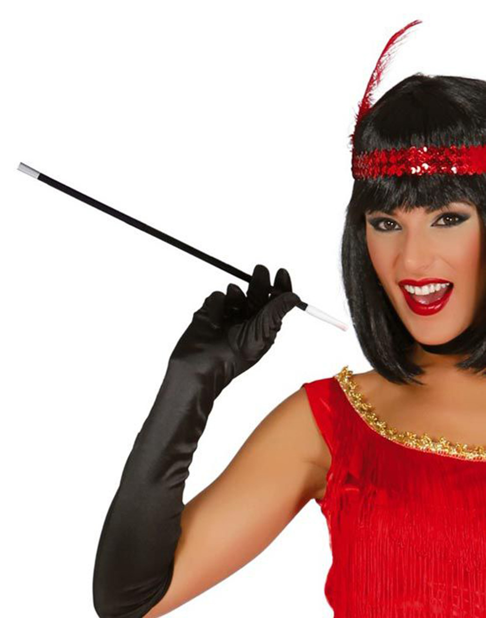 1920er-1990er Jahre Gatsby Damen-Accessoire-Set – Rotes Charleston Haarband und Zigarettenspitze (5563) #2