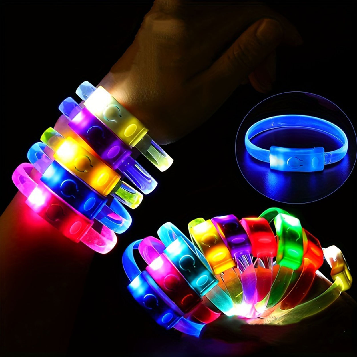 Festival &amp;amp;amp; Parti LED Bileklik Baskı Yapılabilir 3 Farklı Mod Işıklı 1 Adet (5563) #2