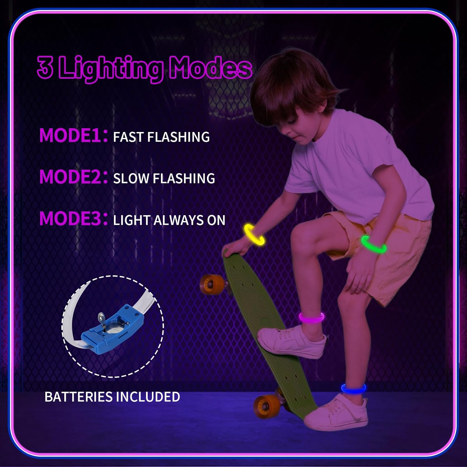 Festival &amp;amp;amp; Parti LED Bileklik Baskı Yapılabilir 3 Farklı Mod Işıklı 1 Adet (5563) #5