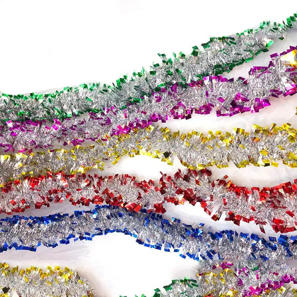 Mavi Gümüş Renk 4 cm Genişlik Garland Çift Renk Sim Süs 180 cm (5563) #2