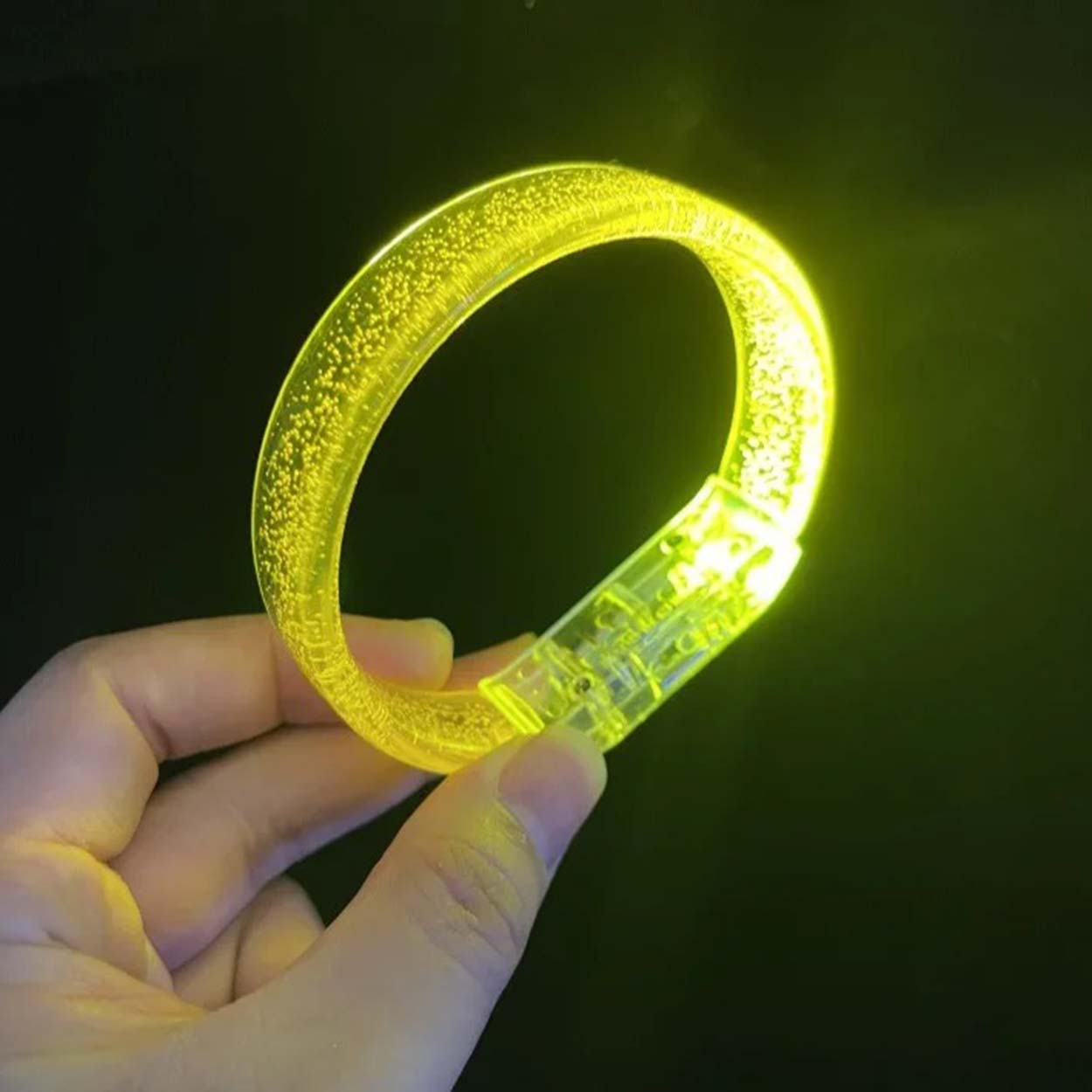 Sarı Led Işıklı Baskı Yapılabilen Pilli Bileklik Bilezik 1,5 cm Genişlik (5563) #3