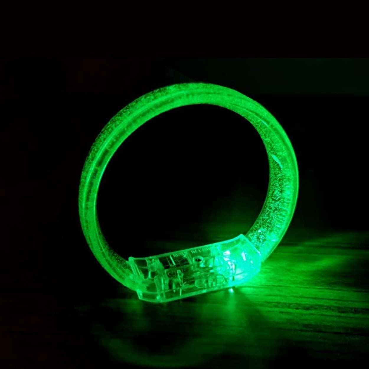 Yeşil Led Işıklı Baskı Yapılabilen Pilli Bileklik Bilezik 1,5 cm Genişlik (5563) #3