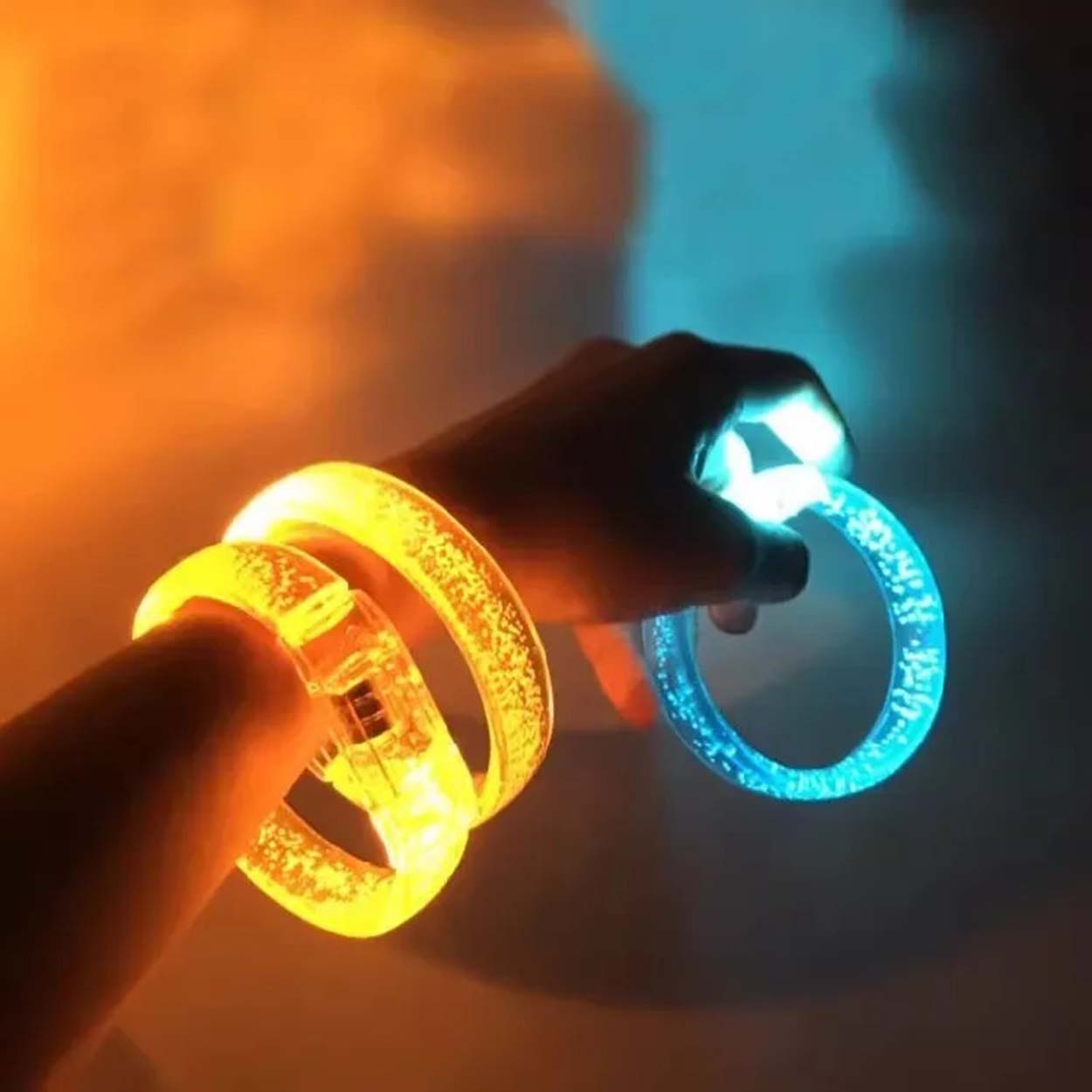 Turuncu Led Işıklı Baskı Yapılabilen Pilli Bileklik Bilezik 1,5 cm Genişlik (5563) #4