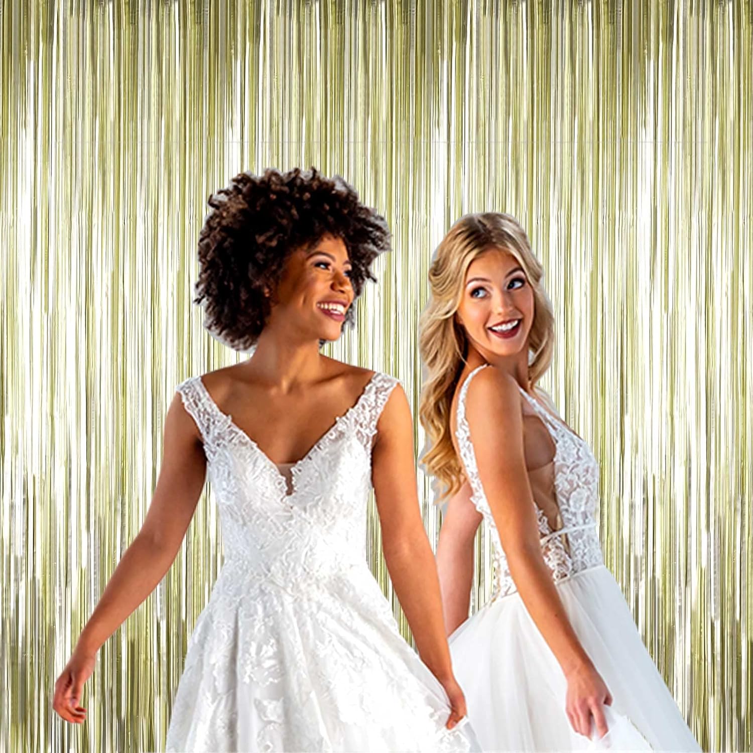 Matte Gold Quasten Türvorhang - Party, Junggesellenabschied, Geburtstag 1x2 m (5563) #2