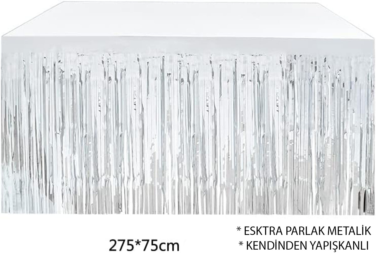 Gümüş Metalize Masa Eteği 275x75 cm – Kendinden Yapışkanlı (5563) #5