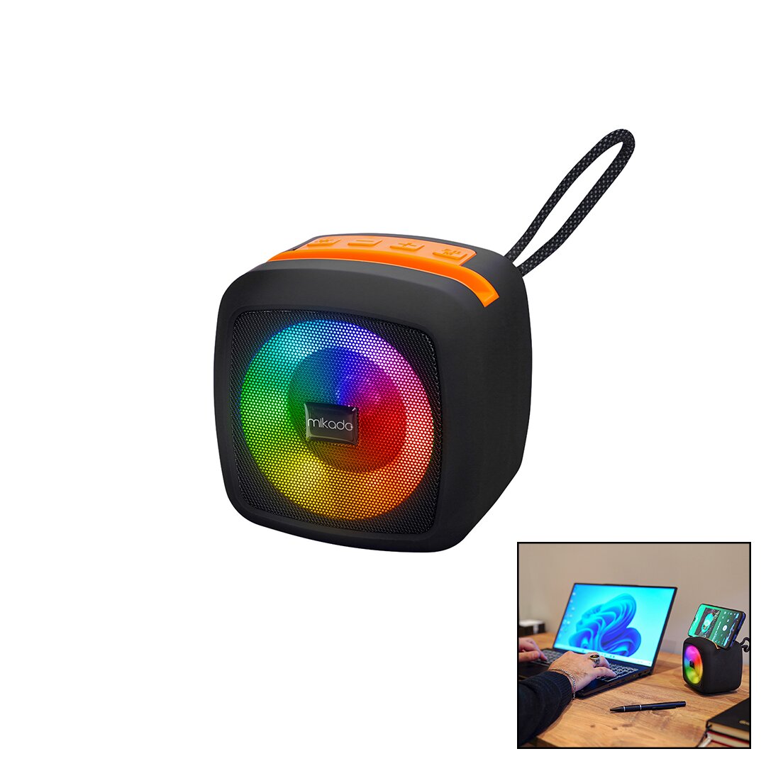 SİYAH KABLOSUZ HOPARLÖR - SPEAKER TAŞINABİLİR IŞIKLI USB ŞAR