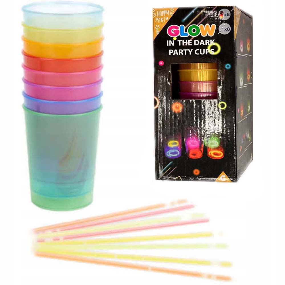 Karanlıkta Yanan Gece Işığı Mega Glow Bardaklar 8 Adet 8.5 x 10.5 cm (5563) #5