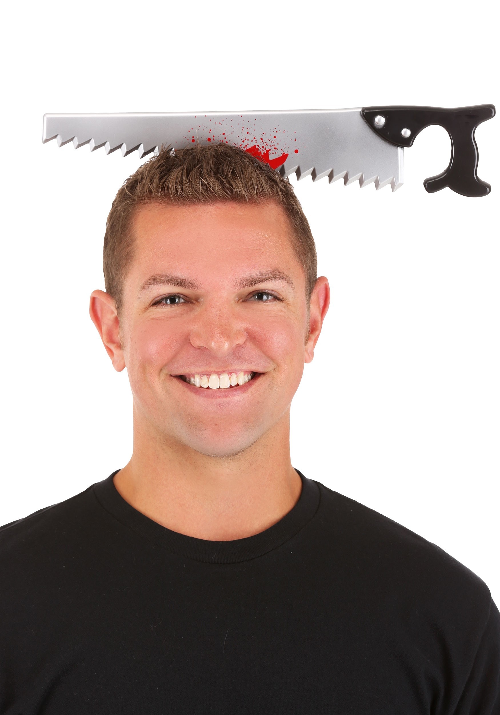 Kafaya Saplanmış Halloween Kanlı Testere Şaka Tacı (5563) #2