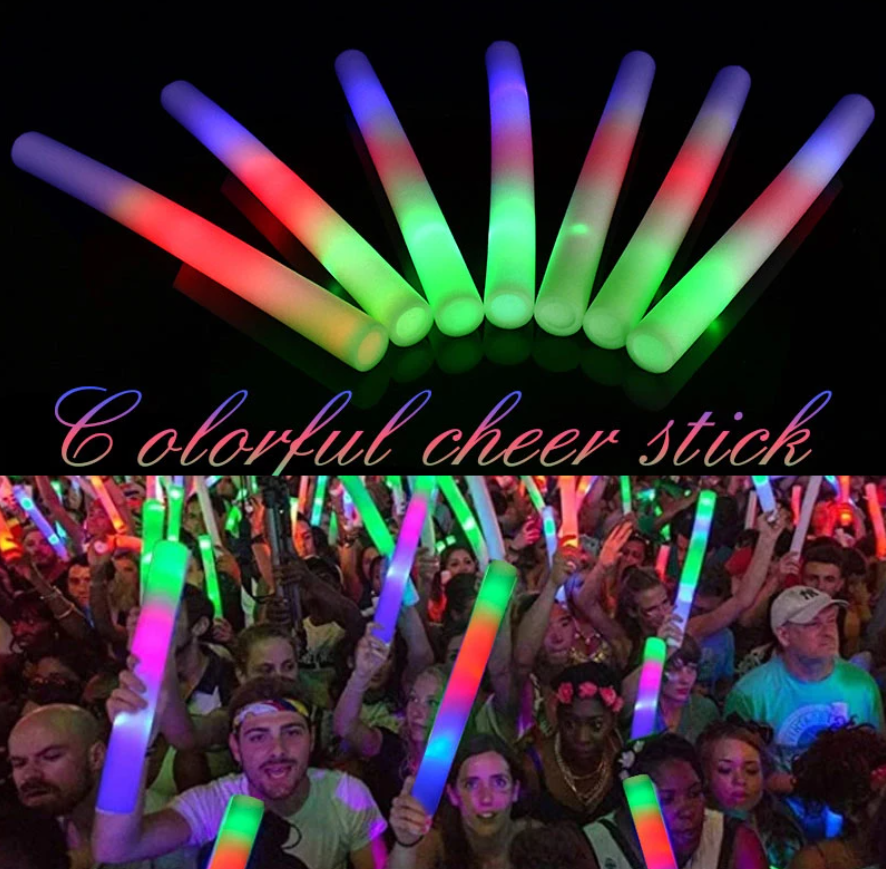 Led Işıklı Rengarenk Sünger Parti Çubuk Işıklı Kauçuk Sopa 46 cm (5563) #4