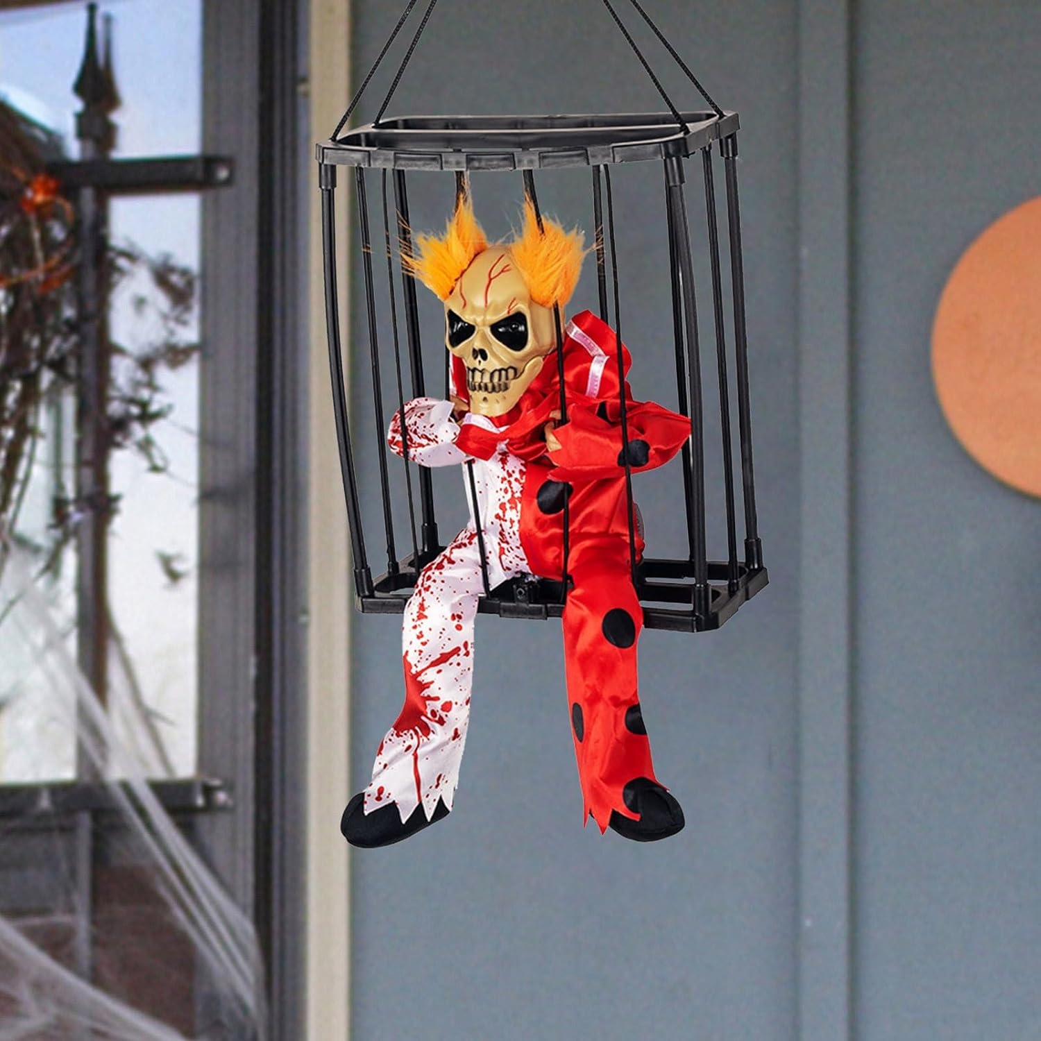 Hareketli Sesli Sensörlü Mahkum Joker İskelet Dekorasyon 22x27 cm (5563) #3