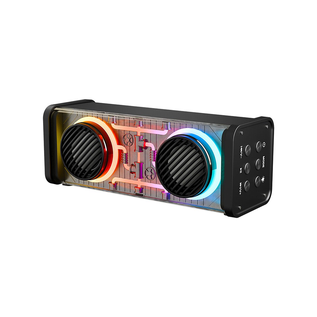 SİYAH KABLOSUZ HOPARLÖR - SPEAKER TAŞINABİLİR MP3 IŞIKLI USB