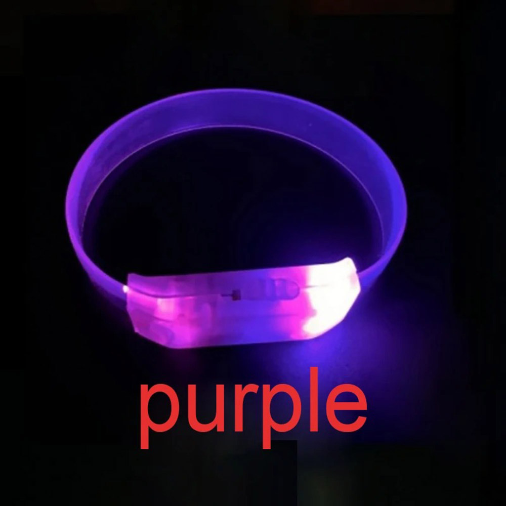 3 Modlu Pilli LED Işıklı Esnek Parti Bilekliği Mor (5563) #3