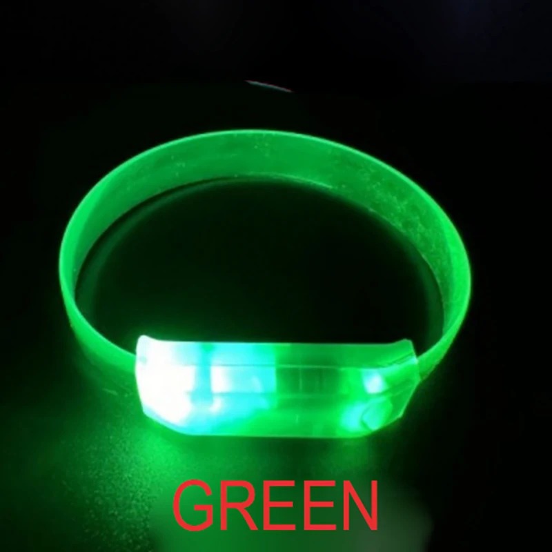 3 Modlu Pilli LED Işıklı Esnek Parti Bilekliği Yeşil (5563) #3