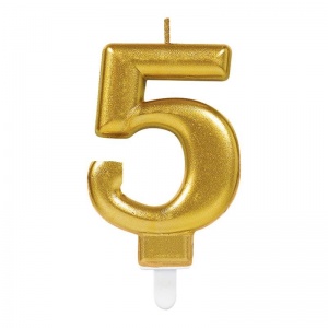 5er Zahlenkerze Gold (5563)