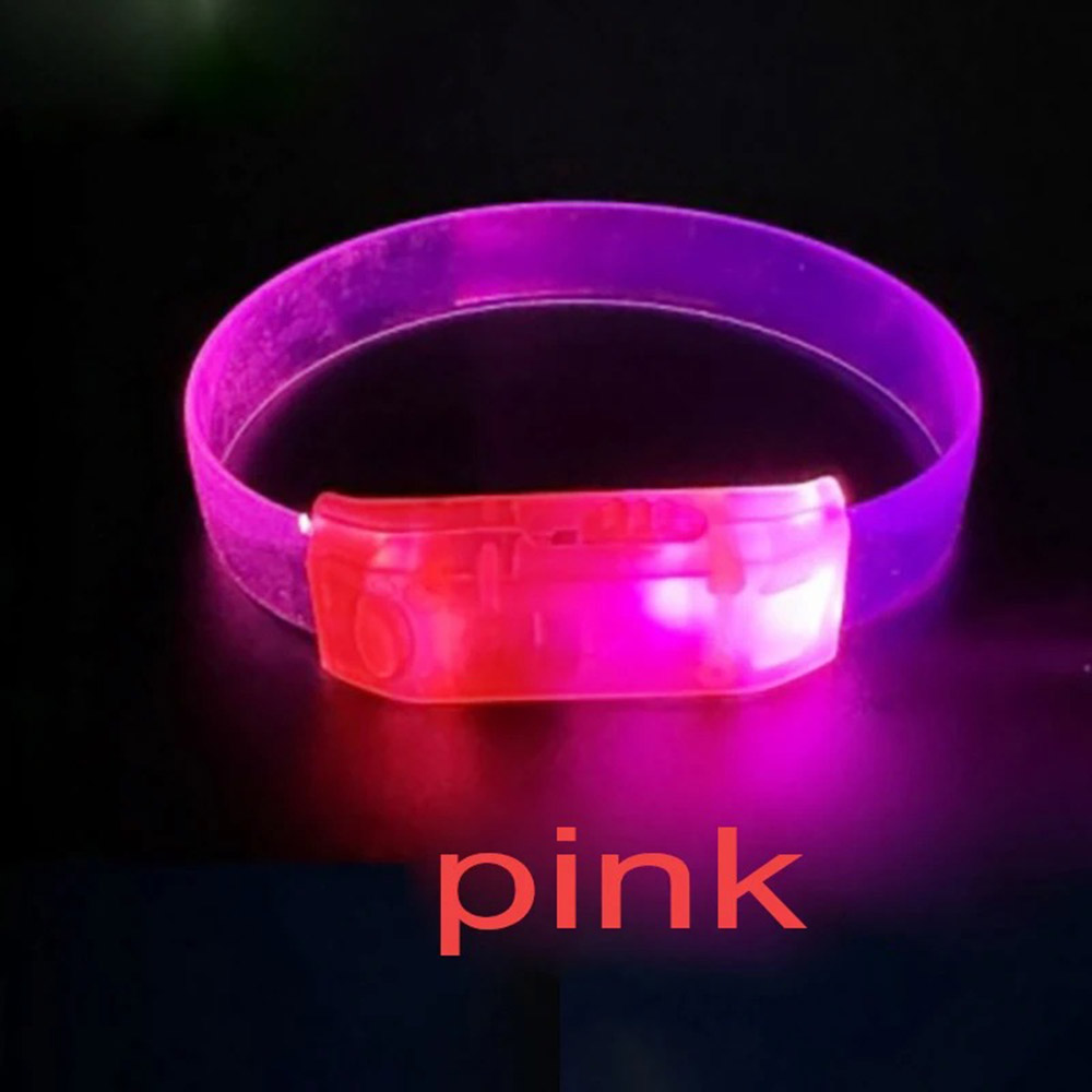 3 Modlu Pilli LED Işıklı Esnek Parti Bilekliği Pembe (5563) #3