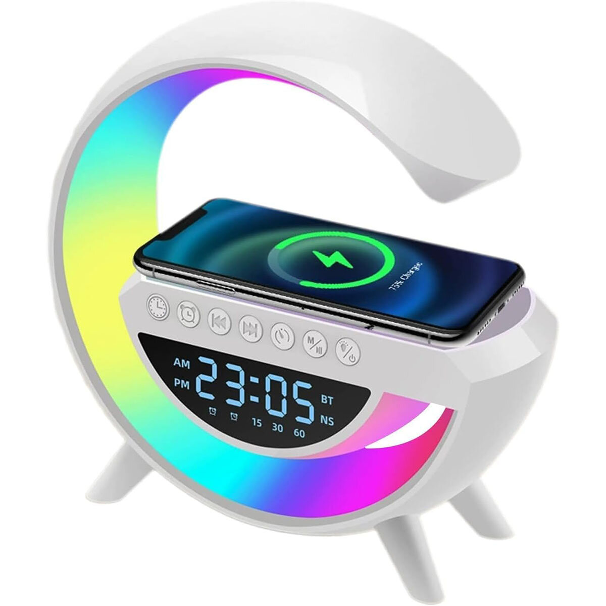 KABLOSUZ ŞARJLI HOPARLÖR SPEAKER G KASA RGB IŞIKLI SAAT FM R