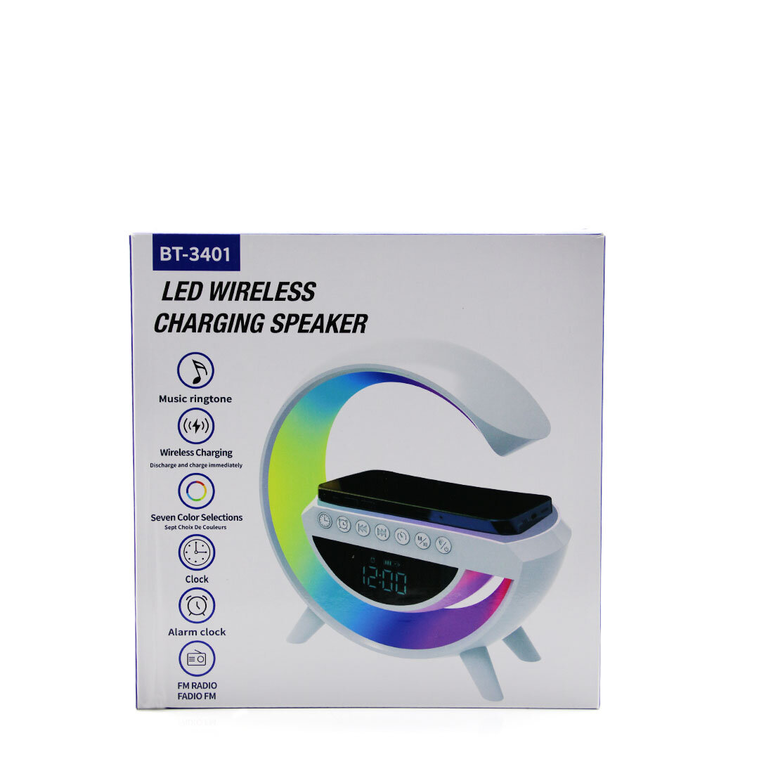 Wireless Rechargeable Speaker G Case RGB Light Clock FM Radio Alarm #2