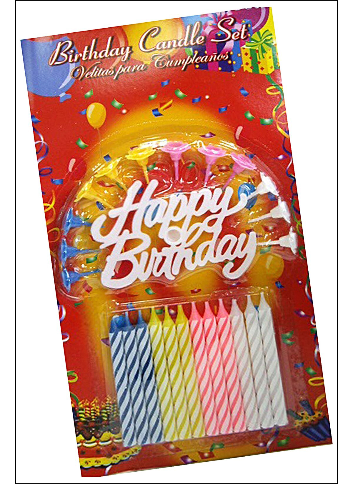 Bunte Geburtstagskerzen mit Happy Birthday Schriftzug, 12er Set (5563) #2