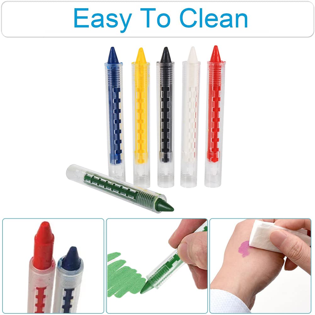 Palyaço Yüz Boyama Seti Kalemli Makyaj Boyama Seti 6 Renk (5563) #5