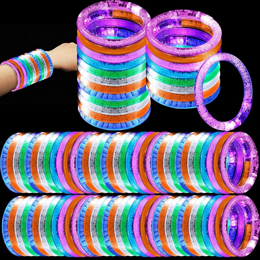 Led Işıklı Pilli Işıklı Rengarenk Bileklik Işıklı Bilezik Karışık Renk 1 Adet (5563) #5