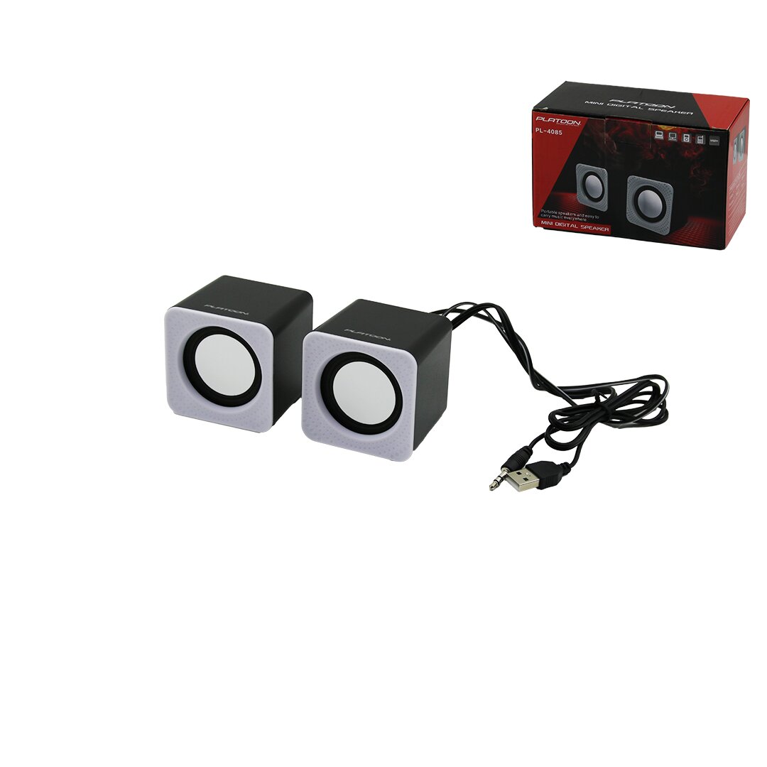 BEYAZ USB MULTİMEDYA 1+1 HOPARLÖR SPEAKER SET 6W PL-4085 (55