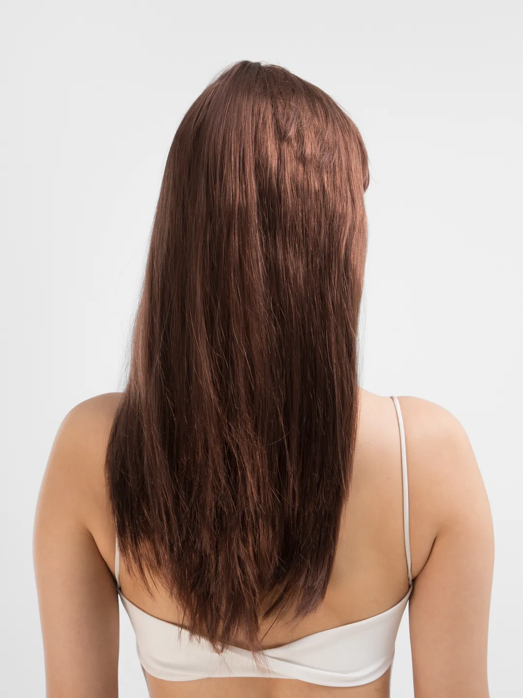 Braune lange gerade Party-Perücke - Lange braune Perücke (5563) #2