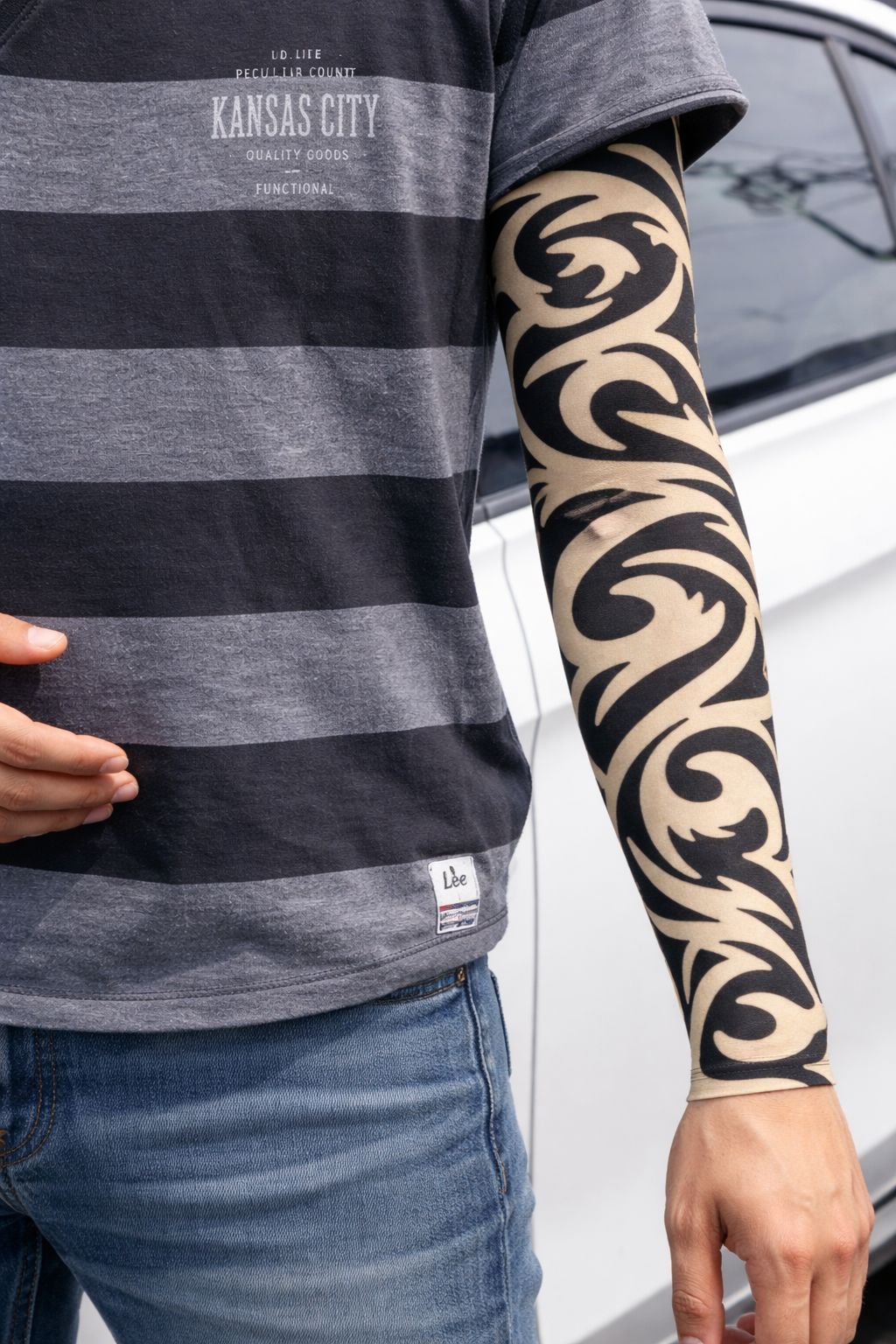 Giyilebilir Kol Dövmesi Çorap Dövme 3D Baskılı Kol Bacak Döv