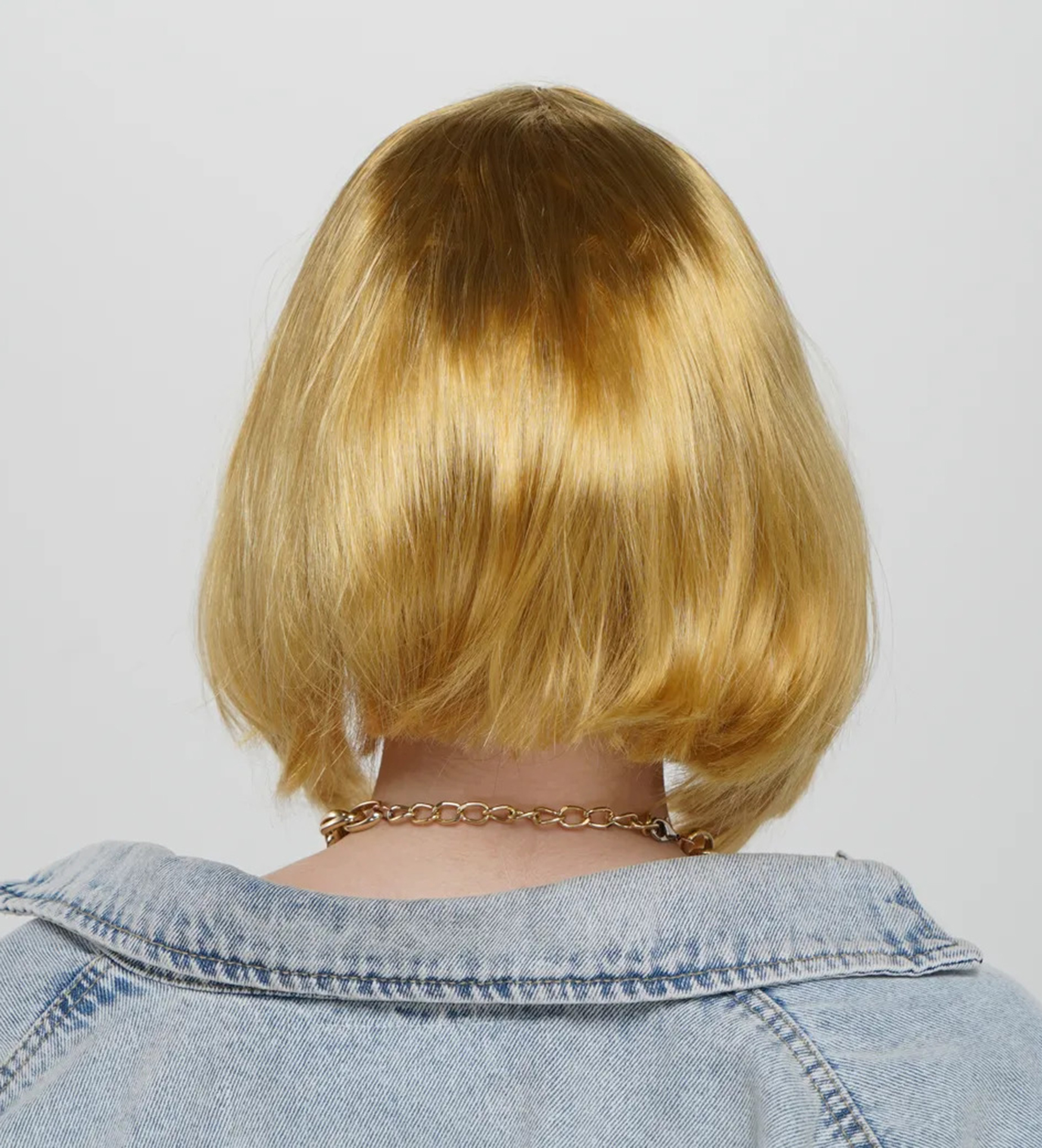Altın Renk Düz Kesim Küt Parti Peruğu Kısa Takma Saç (5563) #2