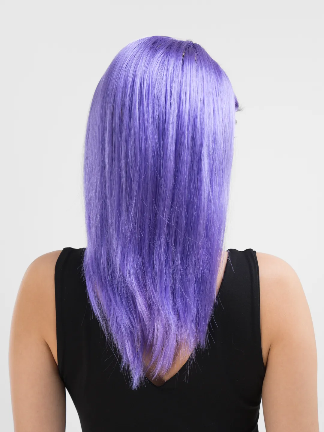 Mor Renk Uzun Düz Parti Peruğu (5563) #2