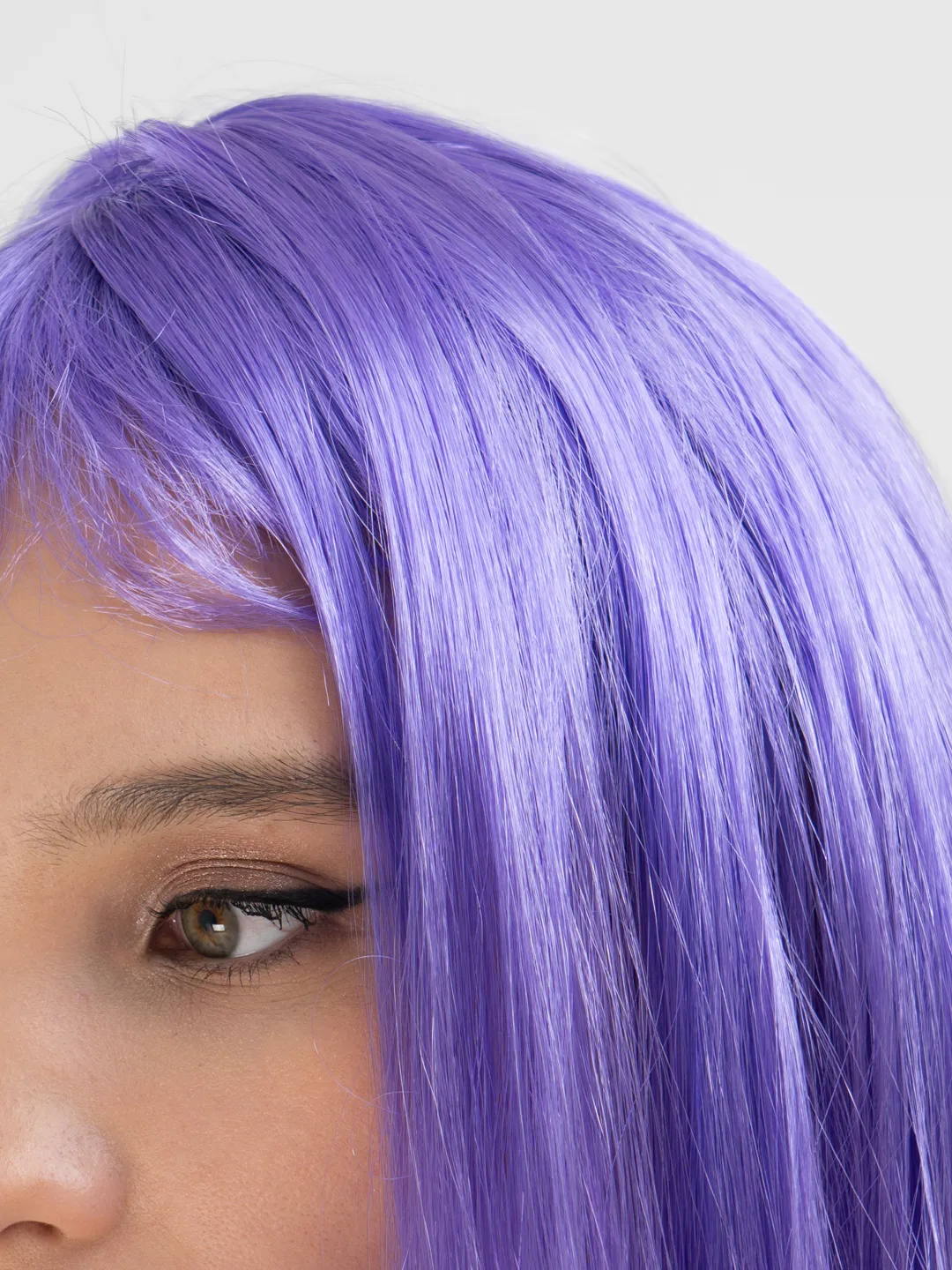 Mor Renk Uzun Düz Parti Peruğu (5563) #4