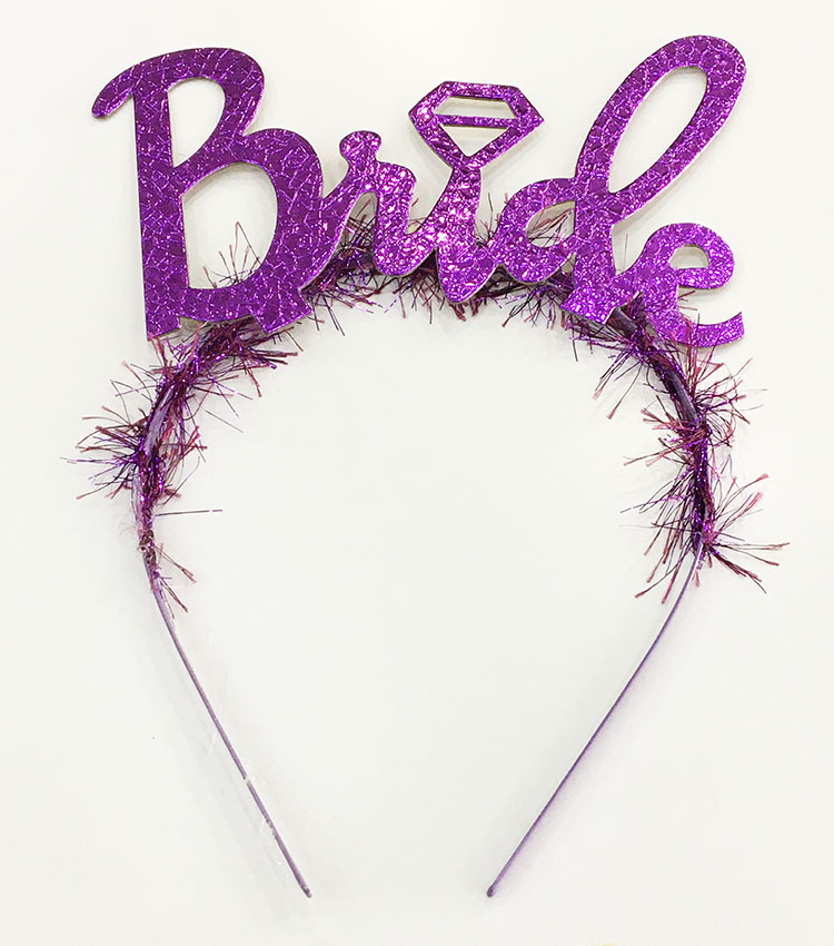 Lila Junggesellinnenabschied Krone mit kursiver Bride Schrift (5563)