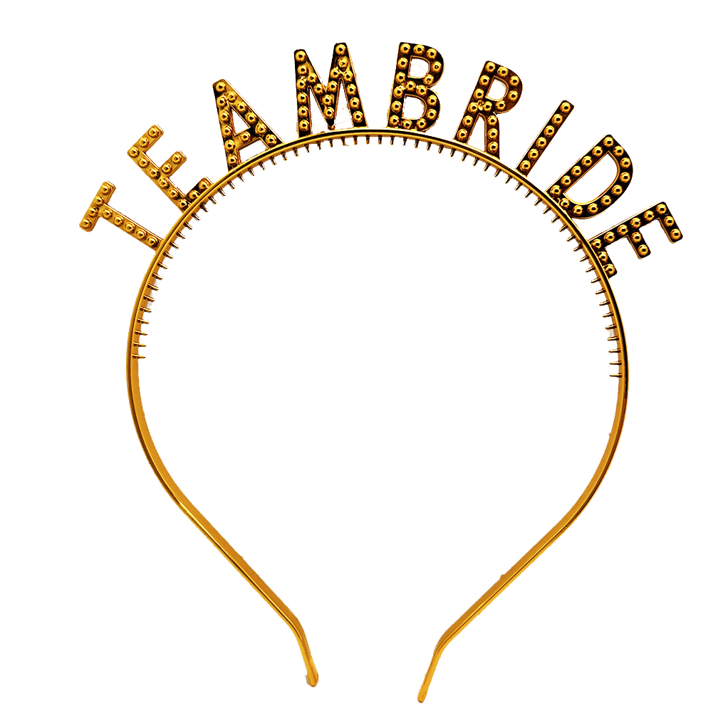 Altın Renk Team Bride Taç Plastik – Gelin ve Nedime Tacı (5563) #2