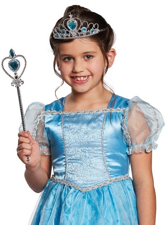 Frozen Elsa Blaue Herz Krone und Zauberstab Set Kindergröße (5563) #2