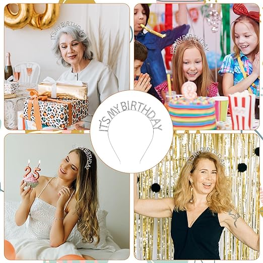 Kristall-Geburtstags-Krone "It's My Birthday" in Silberfarbe 14x16 cm (5563) #2