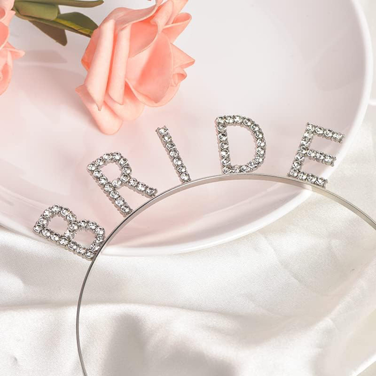 Gümüş Renk Bekarlığa Veda Kristal Taş Bride Tacı İthal 16x10 cm (5563) #3