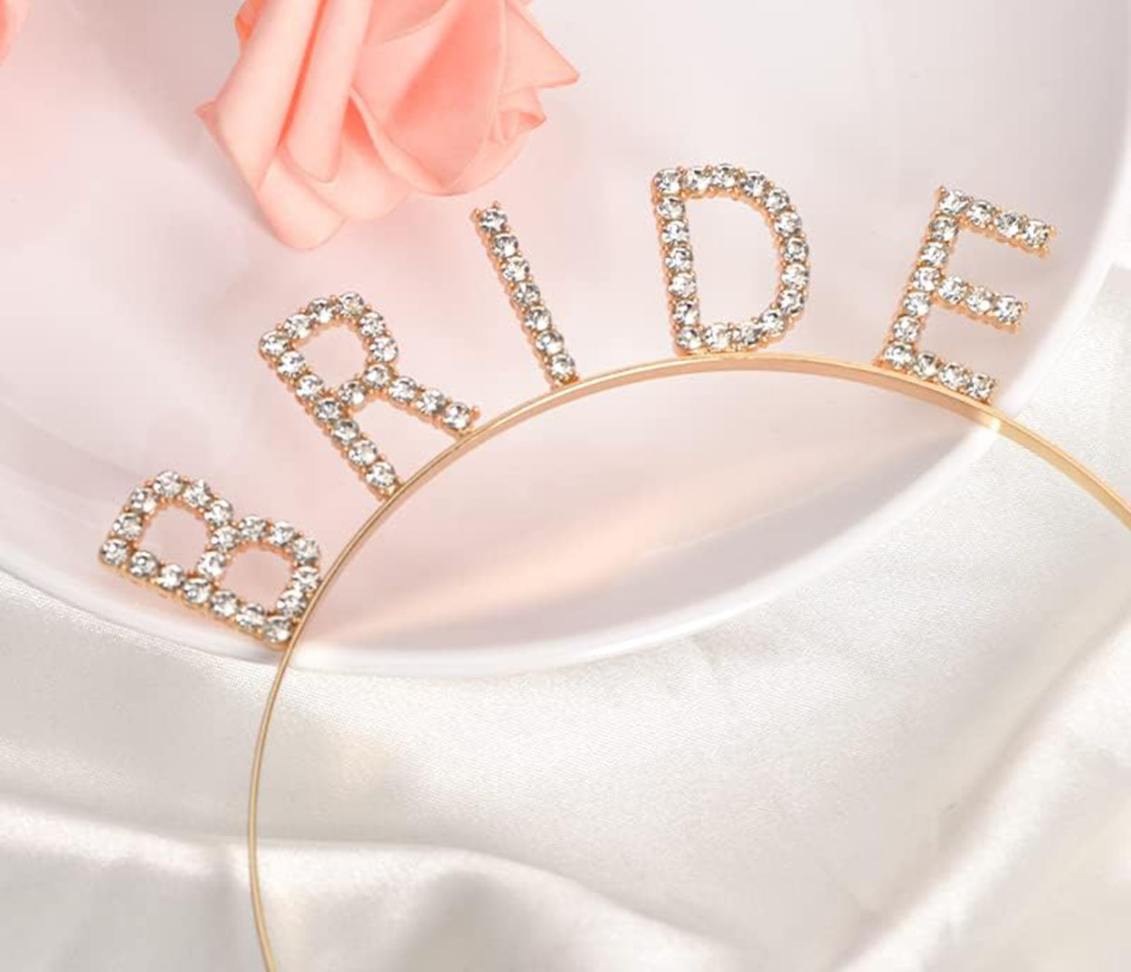 Gold Kristall Stein Braut Krone Junggesellinnenabschied 16x10 cm (5563) #3