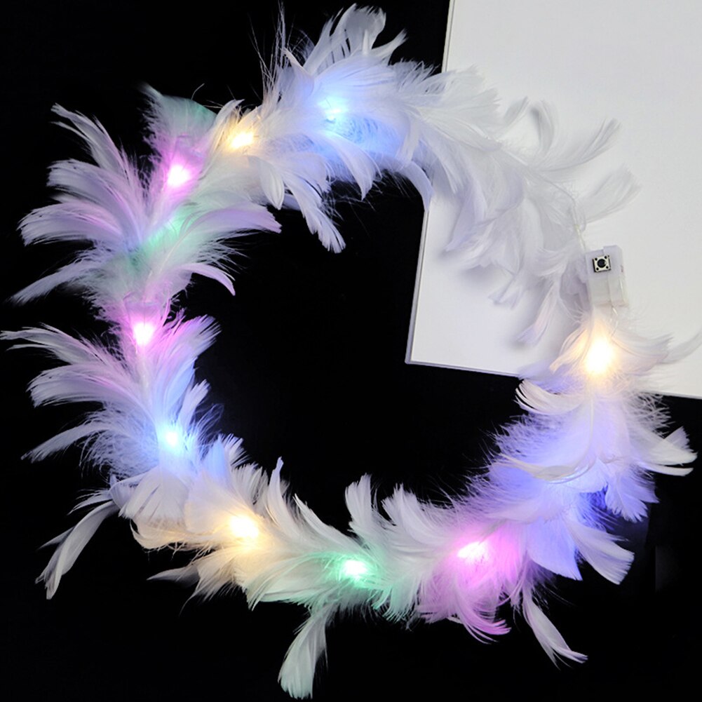 Led Işıklı Rengarenk Yanan 3 Fonksiyonlu Otrişli Parti Tacı Beyaz Renk 12x12 cm (5563) #2