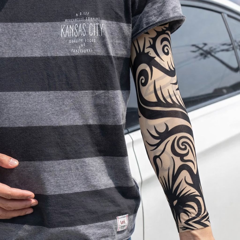 Giyilebilir Kol Dövmesi Çorap Dövme 3D Baskılı Kol Bacak Döv