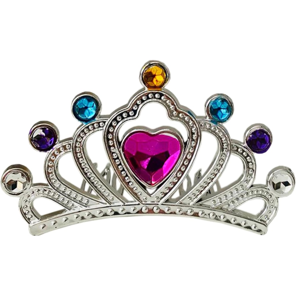 Gümüş Renk Taraklı Model Prenses Kraliçe Tacı 1 No 12x7 cm (5563) #3